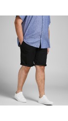 Ανδρική Βερμούδα Chino Plus Size Eλαστική Jack & Jones Jpstbowie JJShorts Solid Sa Sn PLS 12169212  Mαύρη