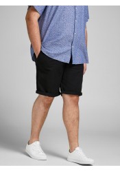 Ανδρική Βερμούδα Chino Plus Size Eλαστική Jack & Jones Jpstbowie JJShorts Solid Sa Sn PLS 12169212  Mαύρη