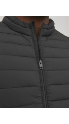 Ανδρικό Μπουφάν Plus Size Jack & Jones JJereCycle Puffer Collar Noos Pls 12217853 Μαύρο