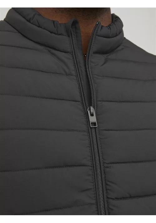 Ανδρικό Μπουφάν Plus Size Jack & Jones JJereCycle Puffer Collar Noos Pls 12217853 Μαύρο