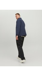 Ανδρικό Μπουφάν Plus Size Jack & Jones JJereCycle Puffer Collar Noos Pls 12217853 Μπλε