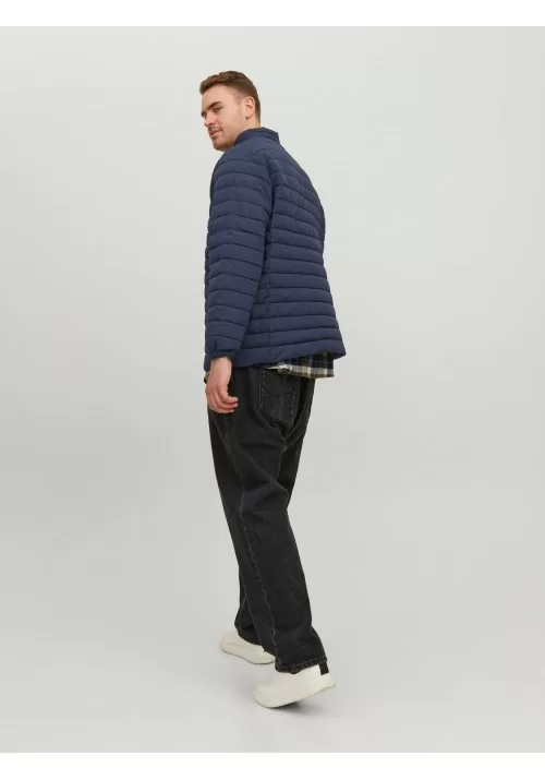 Ανδρικό Μπουφάν Plus Size Jack & Jones JJereCycle Puffer Collar Noos Pls 12217853 Μπλε