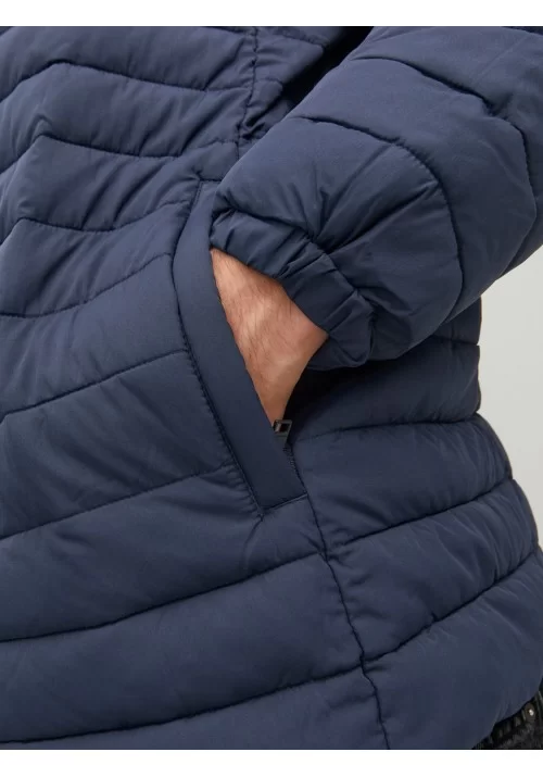 Ανδρικό Μπουφάν Plus Size Jack & Jones JJereCycle Puffer Collar Noos Pls 12217853 Μπλε