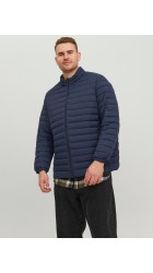 Ανδρικό Μπουφάν Plus Size Jack & Jones JJereCycle Puffer Collar Noos Pls 12217853 Μπλε
