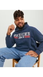 Ανδρικό Φούτερ με Κουκούλα και Τσέπες Jack & Jones 12163777 JJECORP Logo Sweat Hood PLS Μπλε