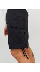 Ανδρική Βερμούδα Plus Size Jack & Jones JpstMarley JJCargo Shorts Ana SN PLS 12237562 Mαύρη