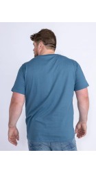 Ανδρικό T-Shirt Plus Size Petrol M-1040-TSR6090-5182 Μπλε