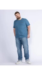 Ανδρικό T-Shirt Plus Size Petrol M-1040-TSR6090-5182 Μπλε