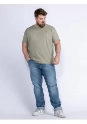 Ανδρικό T-Shirt Plus Size Petrol M-1040-TSR5182 Λαδί Ανδρικό T-Shirt Plus Size Petrol M-1040-TSR5182 Λαδί