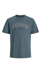 Ανδρικό T-Shirt Plus Size Jack & Jones JJEcaleb Varsity Tee SS O-Neck Noos PLS 12258871 Stormy Weather