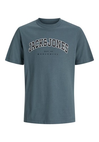 Ανδρικό T-Shirt Plus Size Jack & Jones JJEcaleb Varsity Tee SS O-Neck Noos PLS 12258871 Stormy Weather