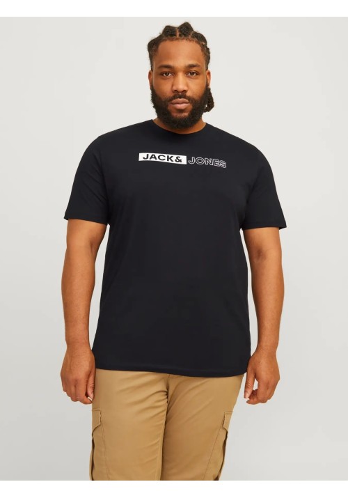 Ανδρικό T-Shirt Plus Size Jack & Jones JJECorp Logo Tee Play SS Noos PLS 12243630 Black