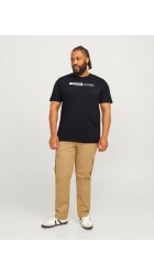 Ανδρικό T-Shirt Plus Size Jack & Jones JJECorp Logo Tee Play SS Noos PLS 12243630 Black
