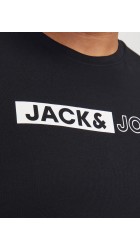 Ανδρικό T-Shirt Plus Size Jack & Jones JJECorp Logo Tee Play SS Noos PLS 12243630 Black