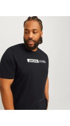 Ανδρικό T-Shirt Plus Size Jack & Jones JJECorp Logo Tee Play SS Noos PLS 12243630 Black