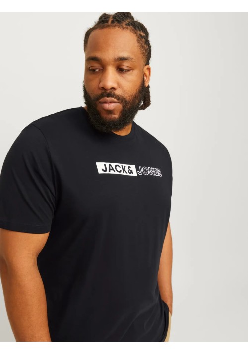 Ανδρικό T-Shirt Plus Size Jack & Jones JJECorp Logo Tee Play SS Noos PLS 12243630 Black