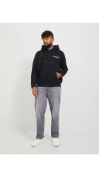 Ανδρική Ζακέτα Φούτερ Jack & Jones Jorvesterbro Sweat Zip Hood PLS 12248197 Μαύρη