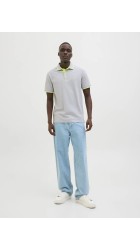 Ανδρική Μπλούζα Polo Jack & Jones JJEPAULOS SS Noos 12136668 Light Green Melange