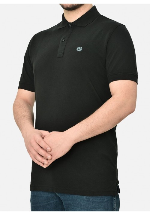 Ανδρική Μπλούζα Polo Plus Size Ascot Sport 15588-550 Μαύρη