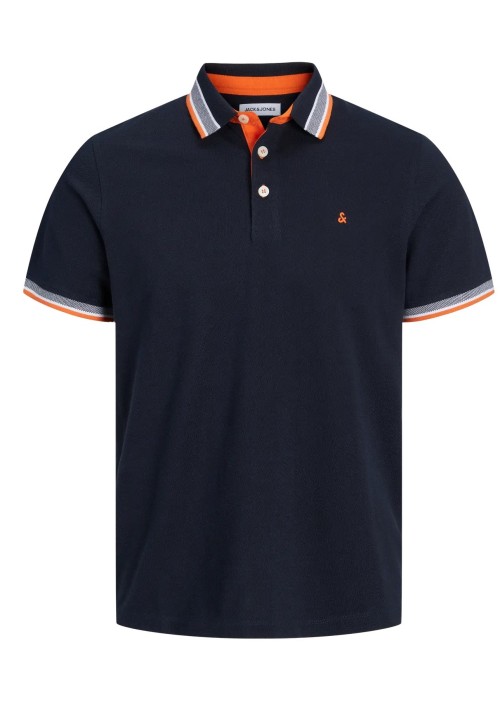 Ανδρική Μπλούζα Polo Jack & Jones JJEPaulos Polo SS Noos 12136668 Black Navy NEON