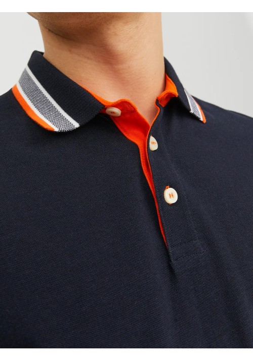 Ανδρική Μπλούζα Polo Jack & Jones JJEPaulos Polo SS Noos 12136668 Black Navy NEON