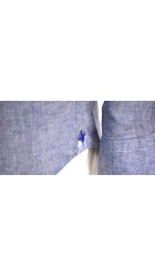 Ανδρικό Πουκάμισο Λινό Μάο Boston12001-10 Μπλε