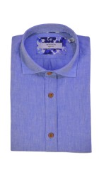 Ανδρικό Πουκάμισο Λινό Boston12001-18 Γαλάζιο