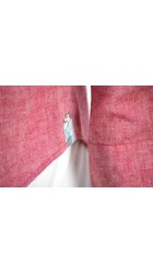 Ανδρικό Πουκάμισο Λινό Μάο Boston12001-19 Κόκκινο