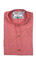 Ανδρικό Πουκάμισο Λινό Μάο Boston12001-19 Κόκκινο
