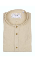 Ανδρικό Πουκάμισο Λινό Mao Boston 1200111-5 Μπεζ