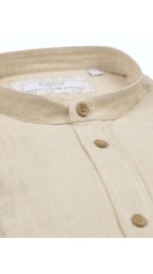Ανδρικό Πουκάμισο Λινό Mao Boston 1200111-5 Μπεζ