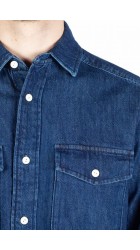 Ανδρικό Πουκάμισο Τζιν Jack & Jones JPRBlubruce Denim L/S Shirt 12275137 Dark Denim