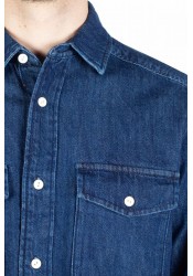 Ανδρικό Πουκάμισο Τζιν Jack & Jones JPRBlubruce Denim L/S Shirt 12275137 Dark Denim