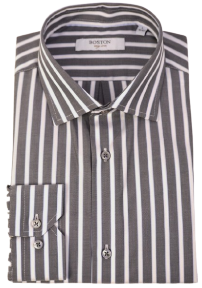 Ανδρκό Πουκάμισο Boston 500-3 Ριγέ Γκρι