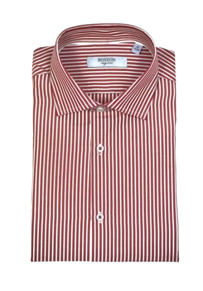 Ανδρικό Πουκάμισο με Κανονική Γραμμή Boston 7708-8 Μακρυμάνικο Ριγέ Κόκκινο