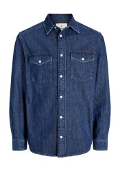 Ανδρικό Πουκάμισο Τζιν Jack & Jones JPRBlubruce Denim L/S Shirt 12275137 Dark Denim