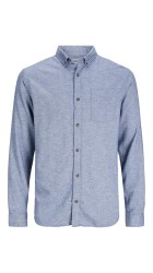 Ανδρικό Πουκάμισο Jack & Jones JJEClassic Melange Shirt LS Noos 12235974 Faded Denim