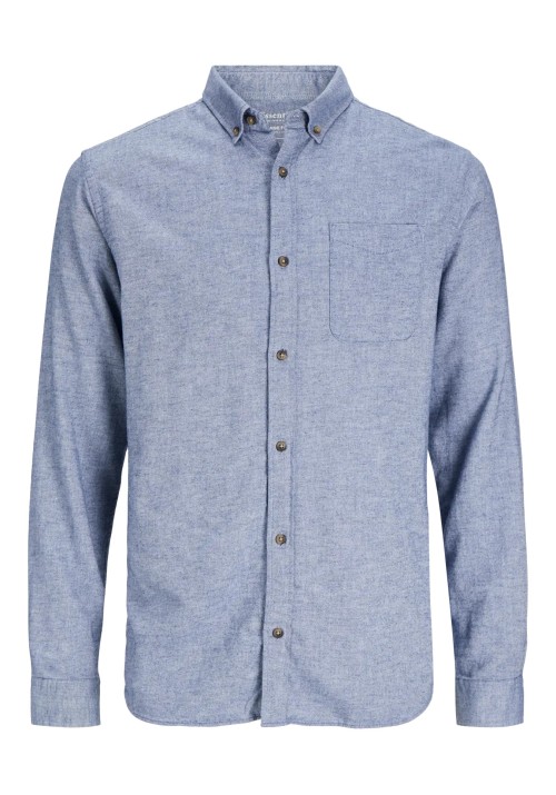 Ανδρικό Πουκάμισο Jack & Jones JJEClassic Melange Shirt LS Noos 12235974 Faded Denim
