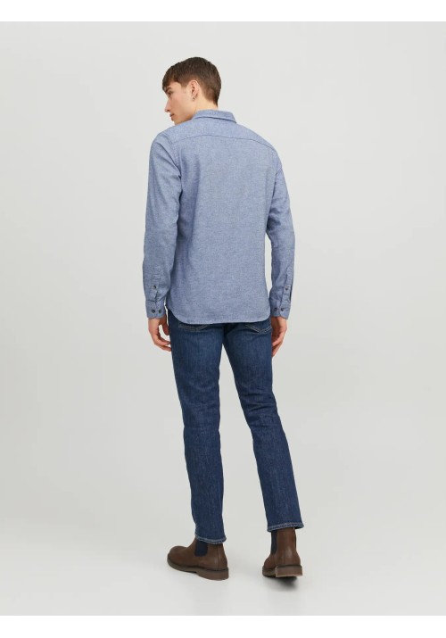 Ανδρικό Πουκάμισο Jack & Jones JJEClassic Melange Shirt LS Noos 12235974 Faded Denim