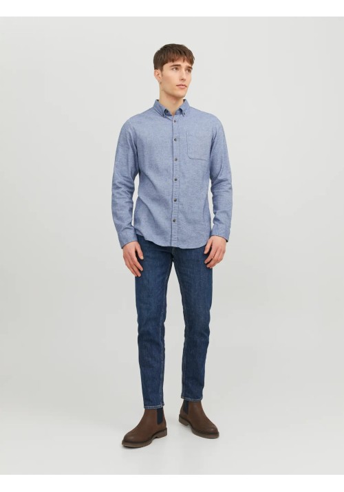 Ανδρικό Πουκάμισο Jack & Jones JJEClassic Melange Shirt LS Noos 12235974 Faded Denim