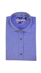 Ανδρικό Πουκάμισο Λινό Boston12001-18 Γαλάζιο