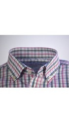 Ανδρικό Πουκάμισο Boston 200-2-3 Καρό Λευκό