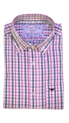 Ανδρικό Πουκάμισο Boston 200-2-3 Καρό Λευκό