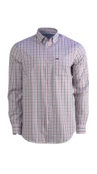 Ανδρικό Πουκάμισο Boston 200-2-3 Καρό Λευκό