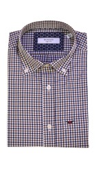 Ανδρικό Πουκάμισο Boston 4360-4 Καρό Μπεζ