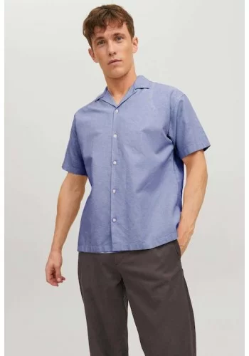 Ανδρικό Πουκάμισο Resort Λινό Jack & Jones 12227681 Faded Denim