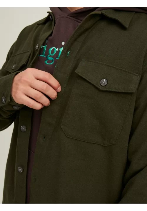 Ανδρικό Overshirt Jack & Jones 12213478 JJeay Μακρυμάνικο Λαδί