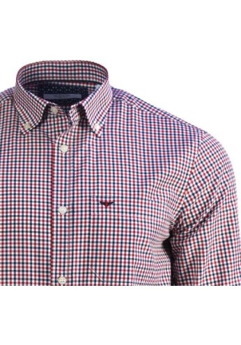 Ανδρικό Πουκάμισο Boston 4360-2 Καρό Κόκκινο