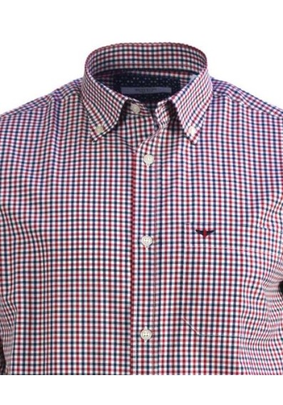 Ανδρικό Πουκάμισο Boston 4360-2 Καρό Κόκκινο