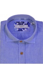 Ανδρικό Πουκάμισο Λινό Boston12001-18 Γαλάζιο